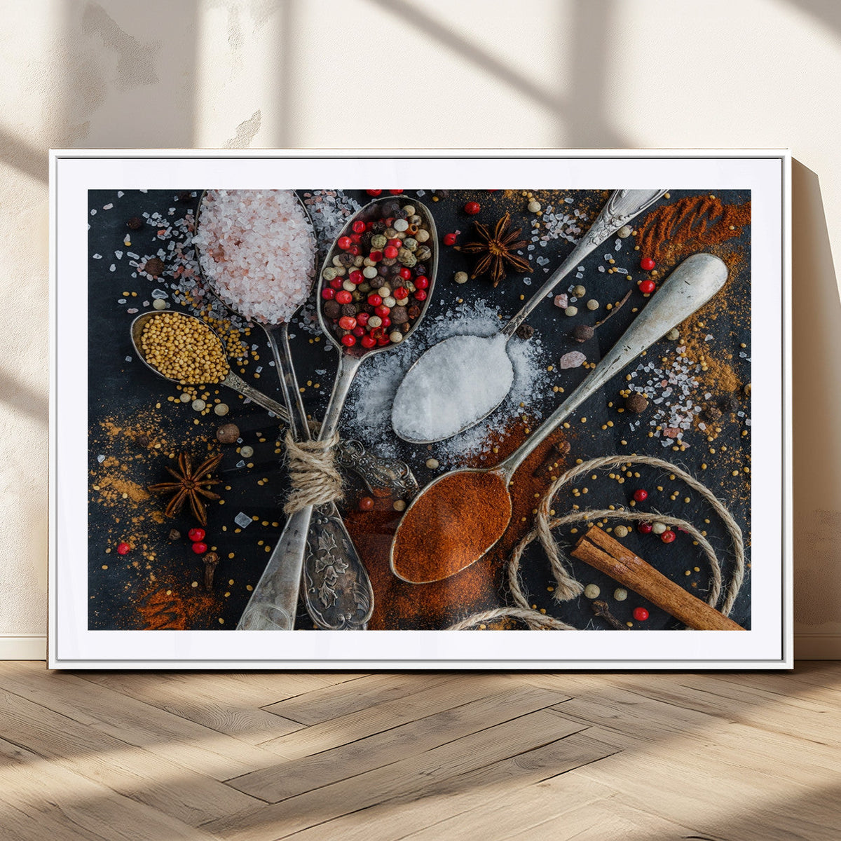 Spices and Seasonings Canvas Wall Art | Colorful Triptych Kitchen Decor