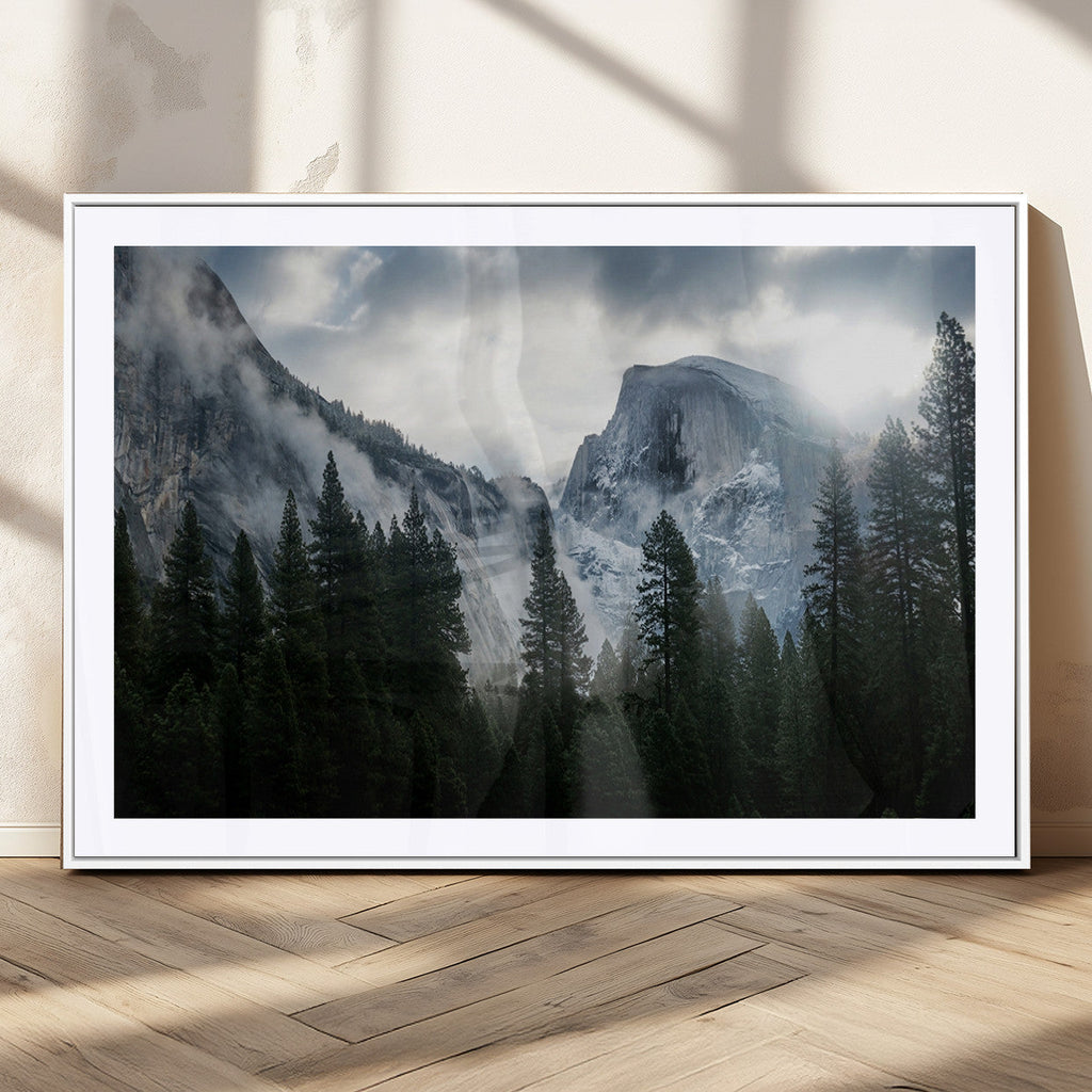 Wall Art Foggy Forest Landscape Canvas Print