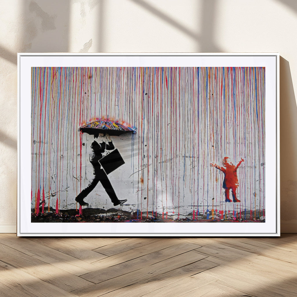 Banksy Wall Art Canvas Print | Framed Graffiti Street Art Picture