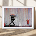 Banksy Wall Art Canvas Print | Framed Graffiti Street Art Picture