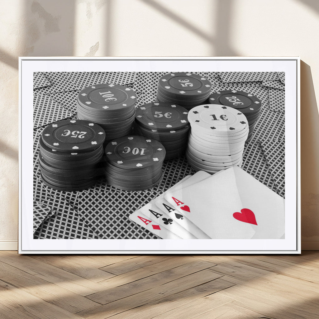 Poker Game Cards Wall Art Canvas, Multi Panel Wall Art