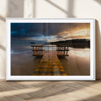 Serene Lake Pier at Sunset Canvas Print | Landscape Wall Art | Ready to Hang