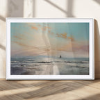 Abstract Ocean Wall Art, Boat Wall Art Canvas Print