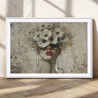 Abstract Floral Women Pastel Wall Art Canvas Print