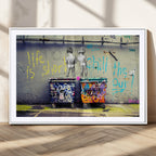 Banksy Life is Short Wall Art, Iconic Graffiti Street Art Canvas Print