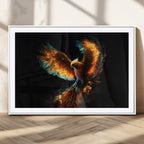 Fiery Phoenix Canvas Print | Ready to Hang Wall Art | Bold Fantasy Decor