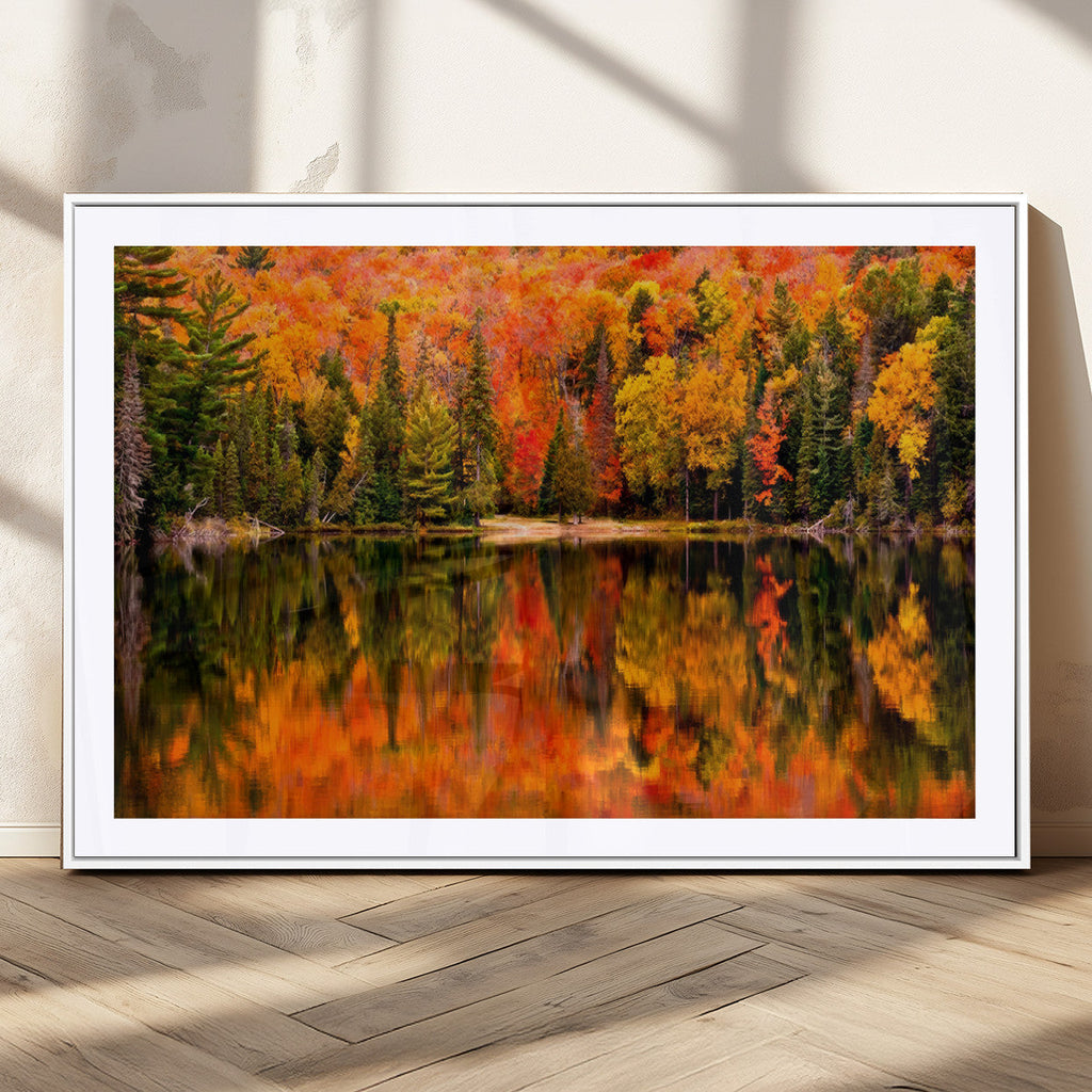 Forest Reflection Art | Autumn Forest Reflection Wall Art | Triptych Canvas Print