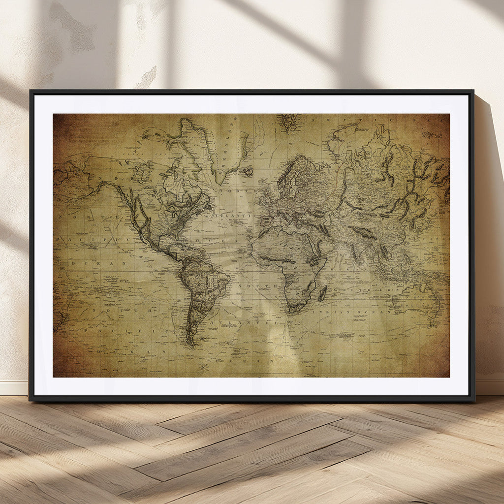 Push Pin World Map Canvas Print | Travel Tracker Wall Art