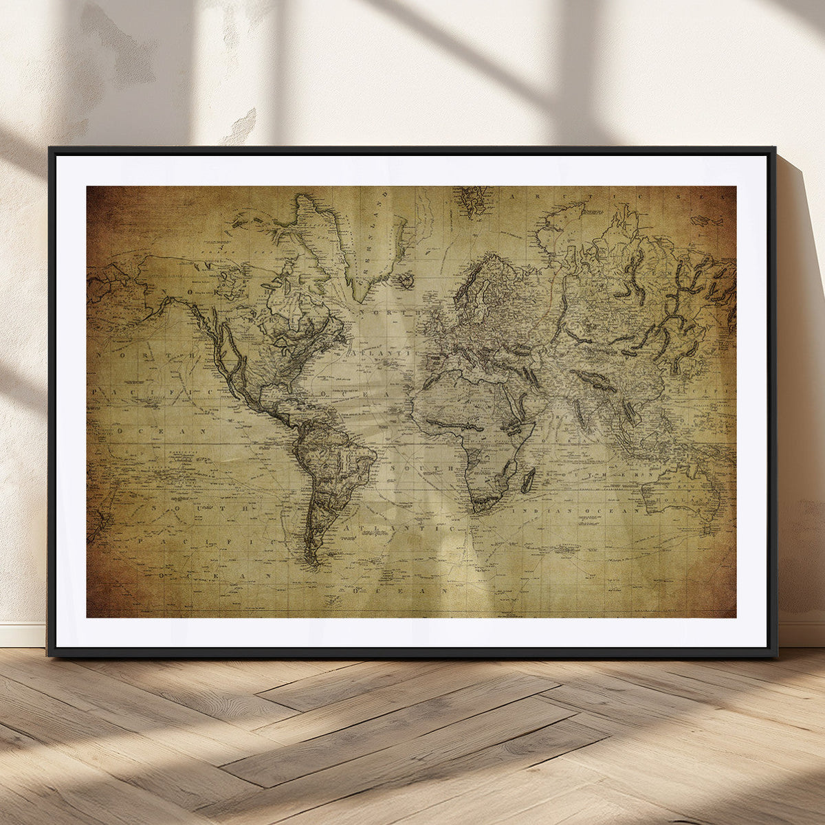 Push Pin World Map Canvas Print | Travel Tracker Wall Art