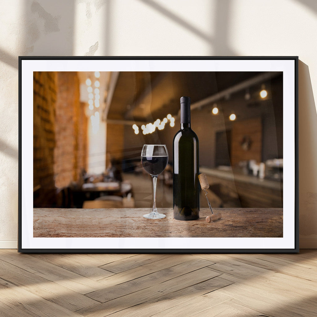 Wine and Bottle Wall Art Canvas Print
