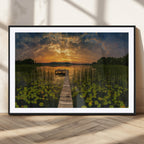 Lake and Flower Wall Art Canvas Print