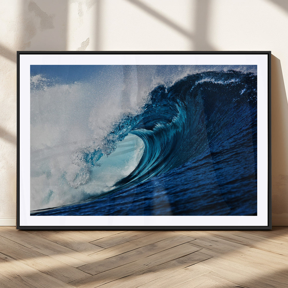 Ocean Wave at Sunset Canvas Art, Large Wall Print of Vibrant Water Waves