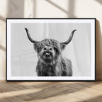 Fanny Scottish Highland Cow Cattle Art Print Farmhouse Wall Art Canvas Print