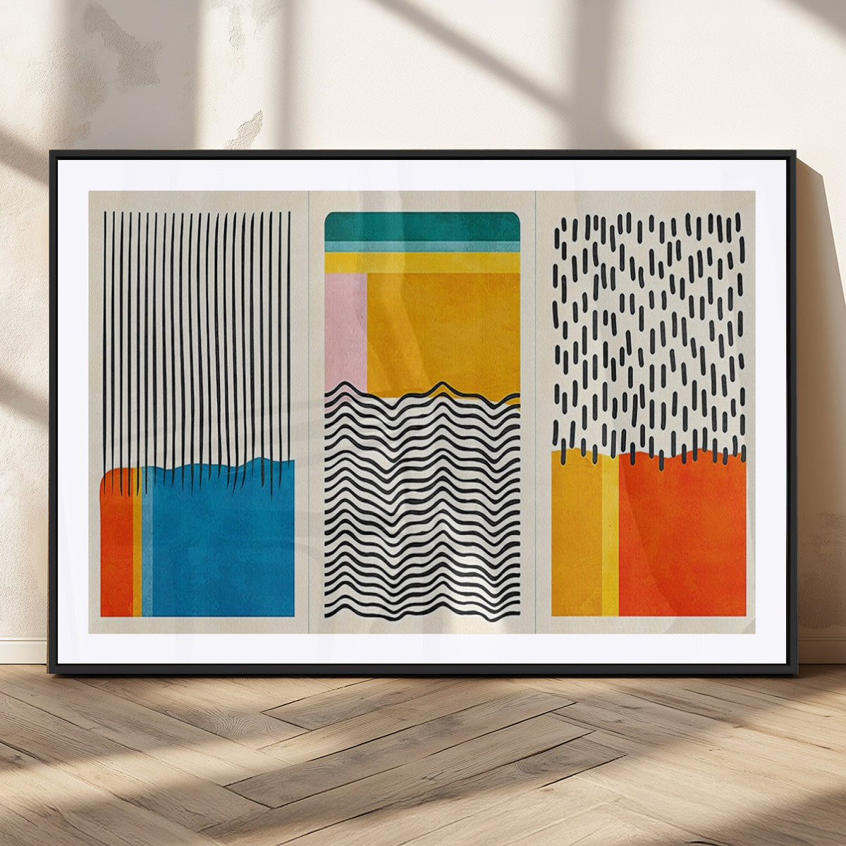 Canvas Print Wall Art Abstract Illustration Art Boho, Framed Abstract Boho Art