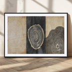 Tree Rings Canvas Wall Art Print, Minimalist Natural History in Modern Decor