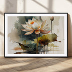 Lotus Flower Watercolor Canvas Print | A Symbol of Serenity and Growth in Soft Watercolors