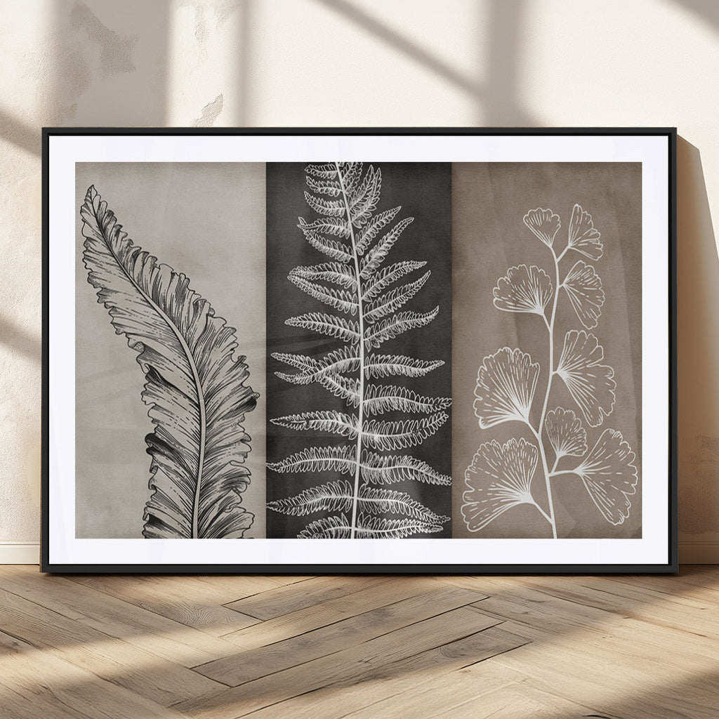 Minimalist Botanical Wall Art Canvas Print, Framed and Ready to Hang