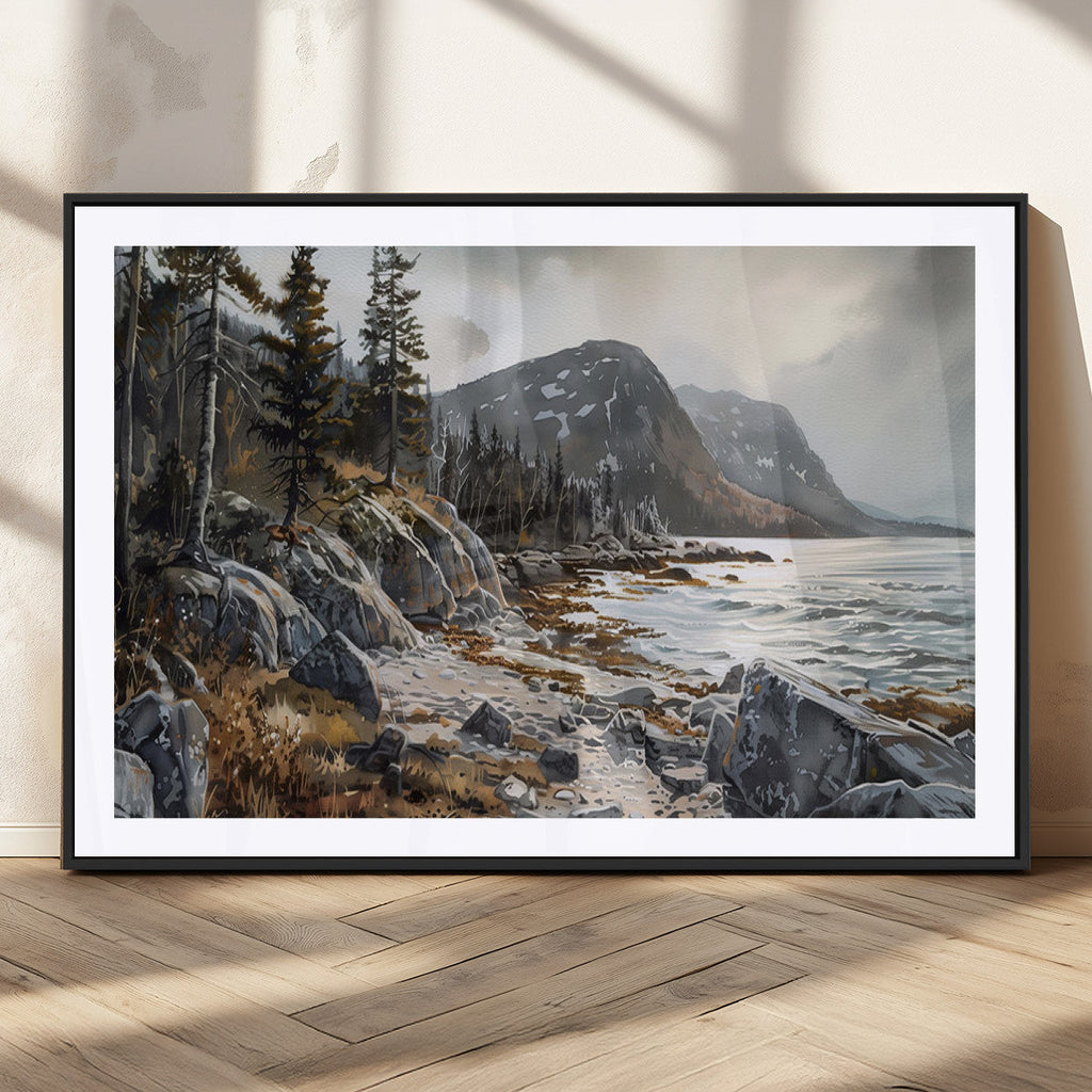 Serene Coastal View of Acadia National Park