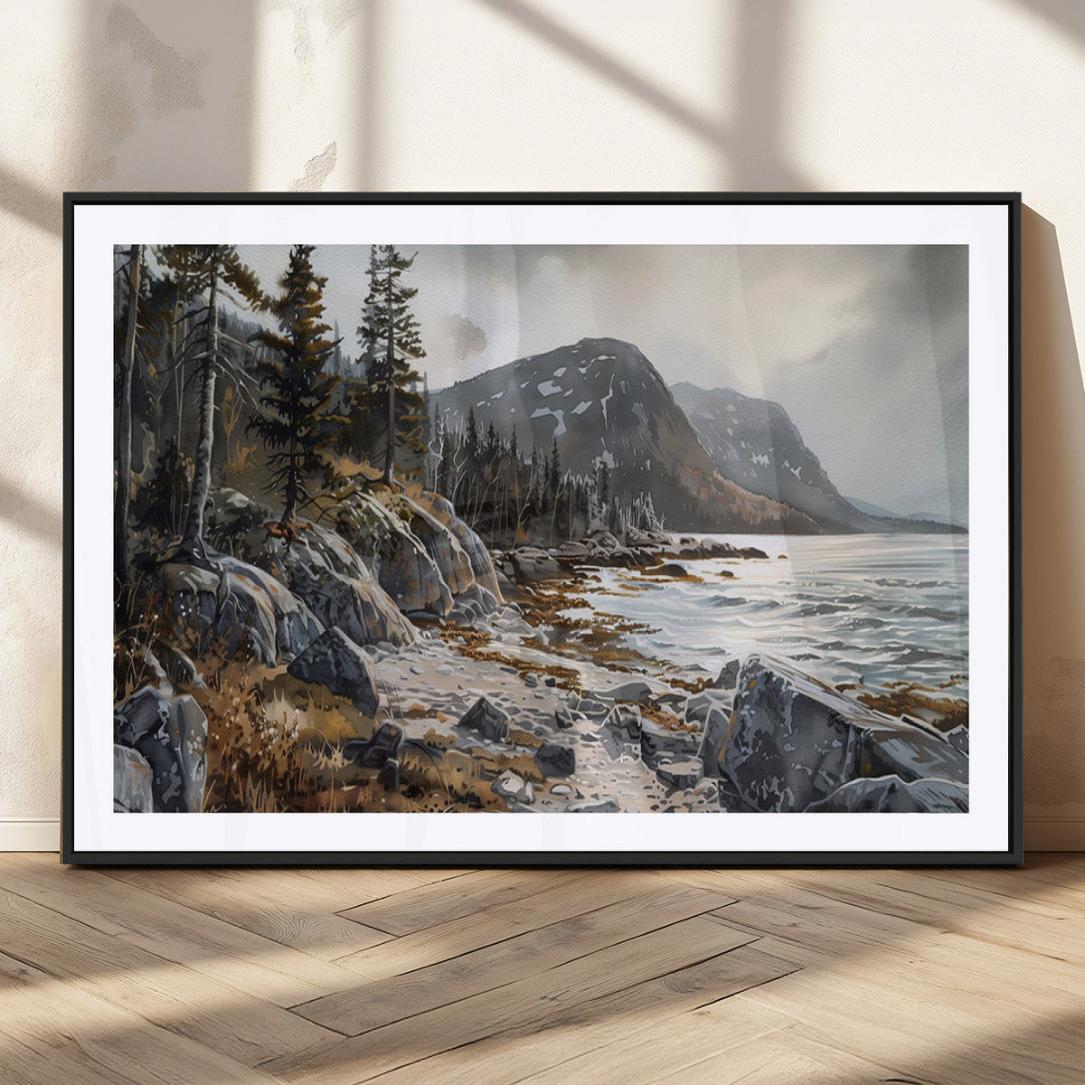 Serene Coastal View of Acadia National Park