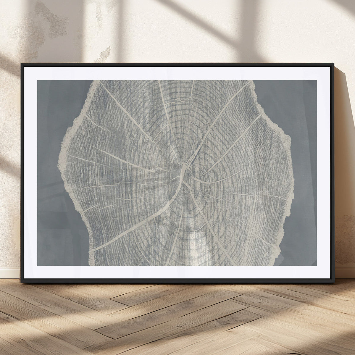 Abstract Tree Ring Wall Art Canvas Print, Framed and Ready to Hang