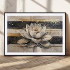 Lotus Flower Wall Art | Framed Abstract Floral Canvas