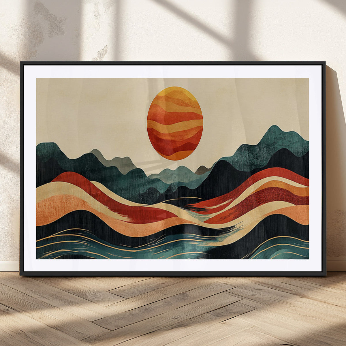 Mountain Triptych Wall Art Canvas Print | Western Boho Pine Tree Nature Print