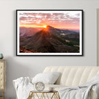 Mountain Sunrise Wall Art Canvas Print | Alpine Ridge Morning Light