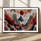 Abstract Mountain Wall Art Canvas Print | Vibrant Stylized Landscape