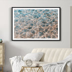 Clear Water Wall Art Canvas Print | Framed Sunlit Ocean Ripples