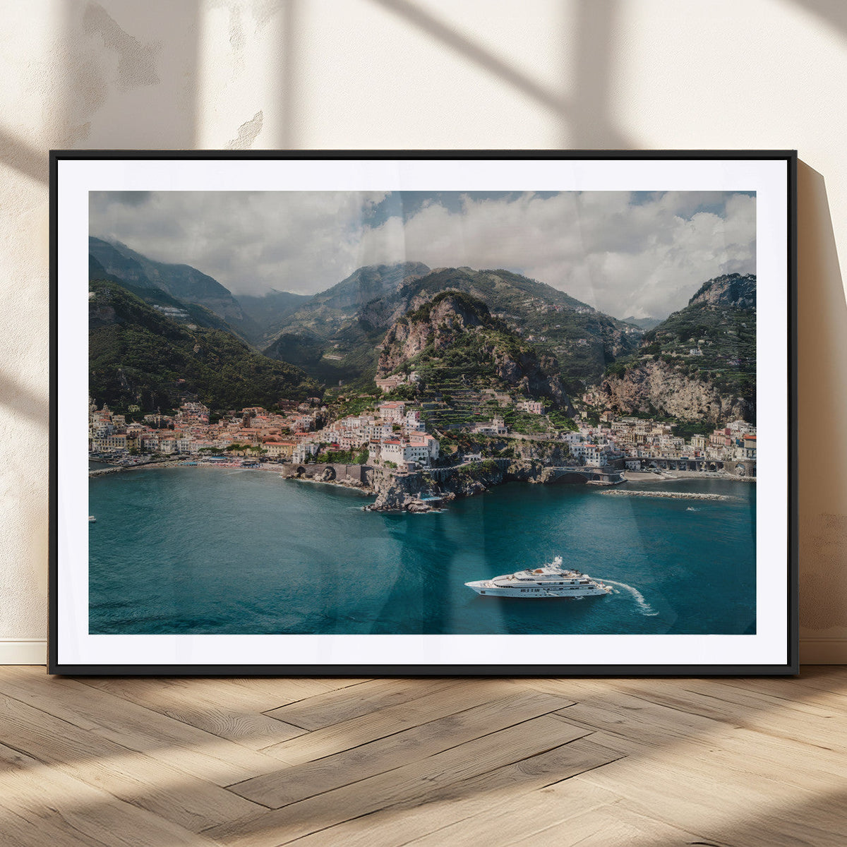 Amalfi Coast Wall Art | Framed Italian Seaside Canvas