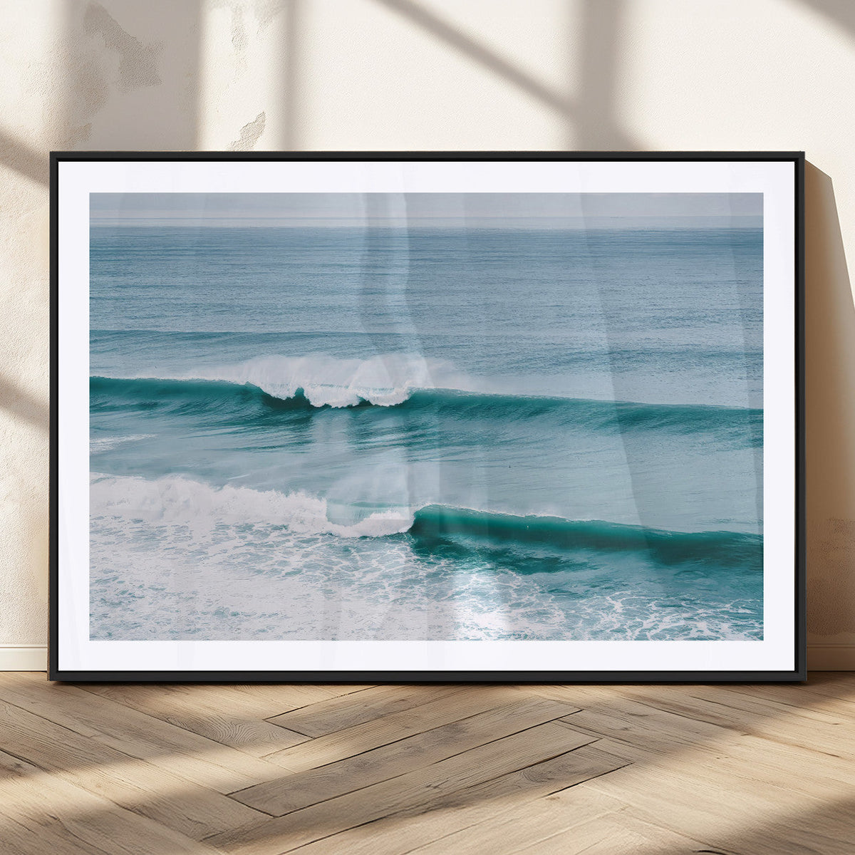Ocean Swell Wall Art Canvas Print, Framed Surf Waves and Blue Water Scene
