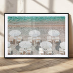 Calm Beach Wall Art | Framed Turquoise Water Canvas Artwork