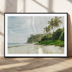 Relaxing Beach Wall Art Canvas Print, Framed Ocean View Coastal Serenity