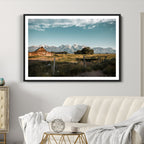Rustic Farmhouse Wall Art Canvas Print, Teton Range Mormon Row Barn
