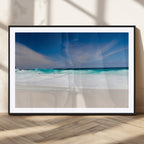 Ocean Breeze Wall Art Canvas Print, Aqua Waves and Coastal Horizon Under a Blue Sky