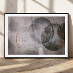 Abstract Grey Gold Wall Art | Modern Geometric Canvas