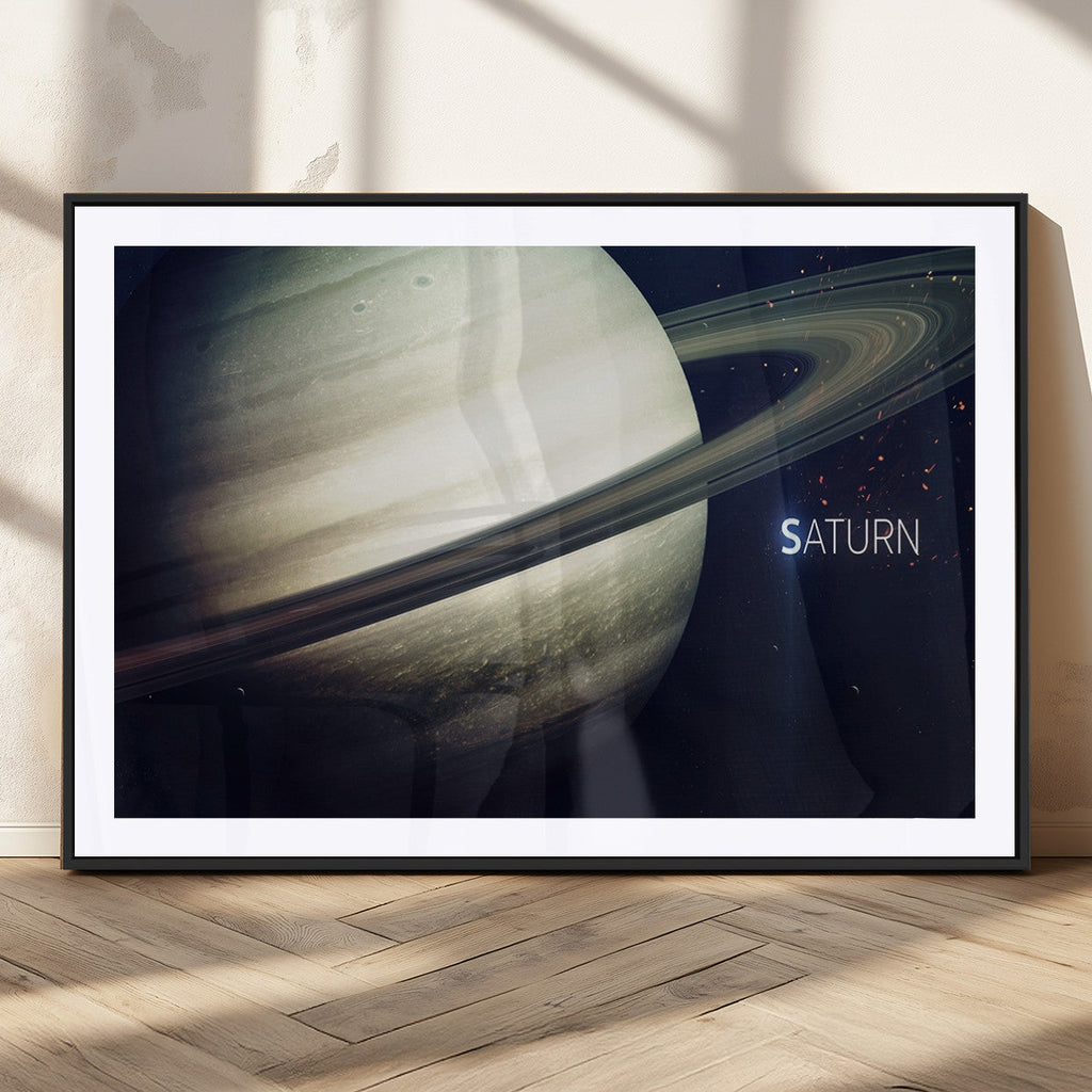 Framed Saturn Wall Art Canvas Print