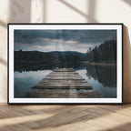 Wooden Bridge Near Lake Wall Art Canvas Print