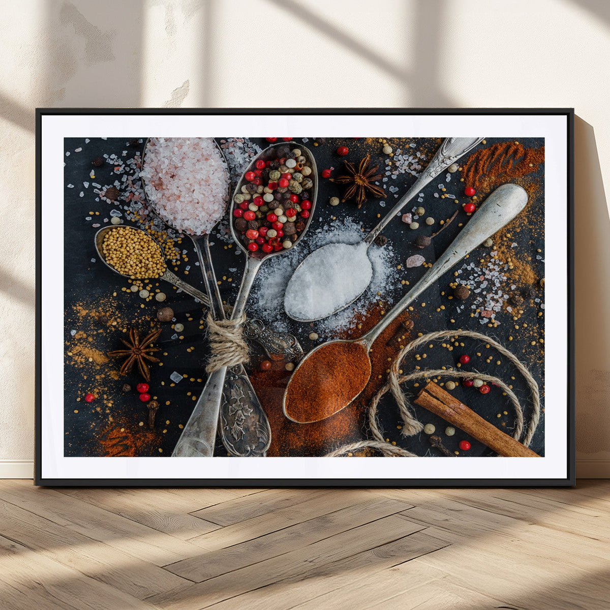 Spices and Seasonings Canvas Wall Art | Colorful Triptych Kitchen Decor