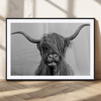 Texas Cow Wall Art Canvas, Texas Longhorn Cattle Canvas Print
