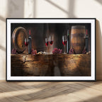 Wine and Barrels Wall Art Canvas Print