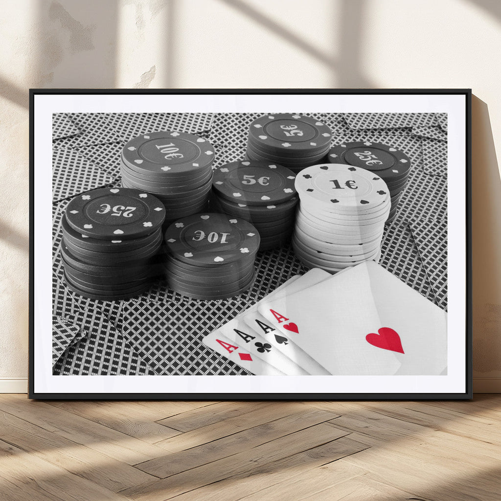 Poker Game Cards Wall Art Canvas, Multi Panel Wall Art