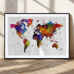 World Map Canvas Print | Detailed Map of the World Wall Art