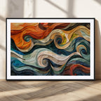 Abstract Wave Wall Art, Ready to Hang Framed Canvas Print | Extra Large 3 Piece Canvas Wall Art