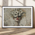 Abstract Floral Women Pastel Wall Art Canvas Print