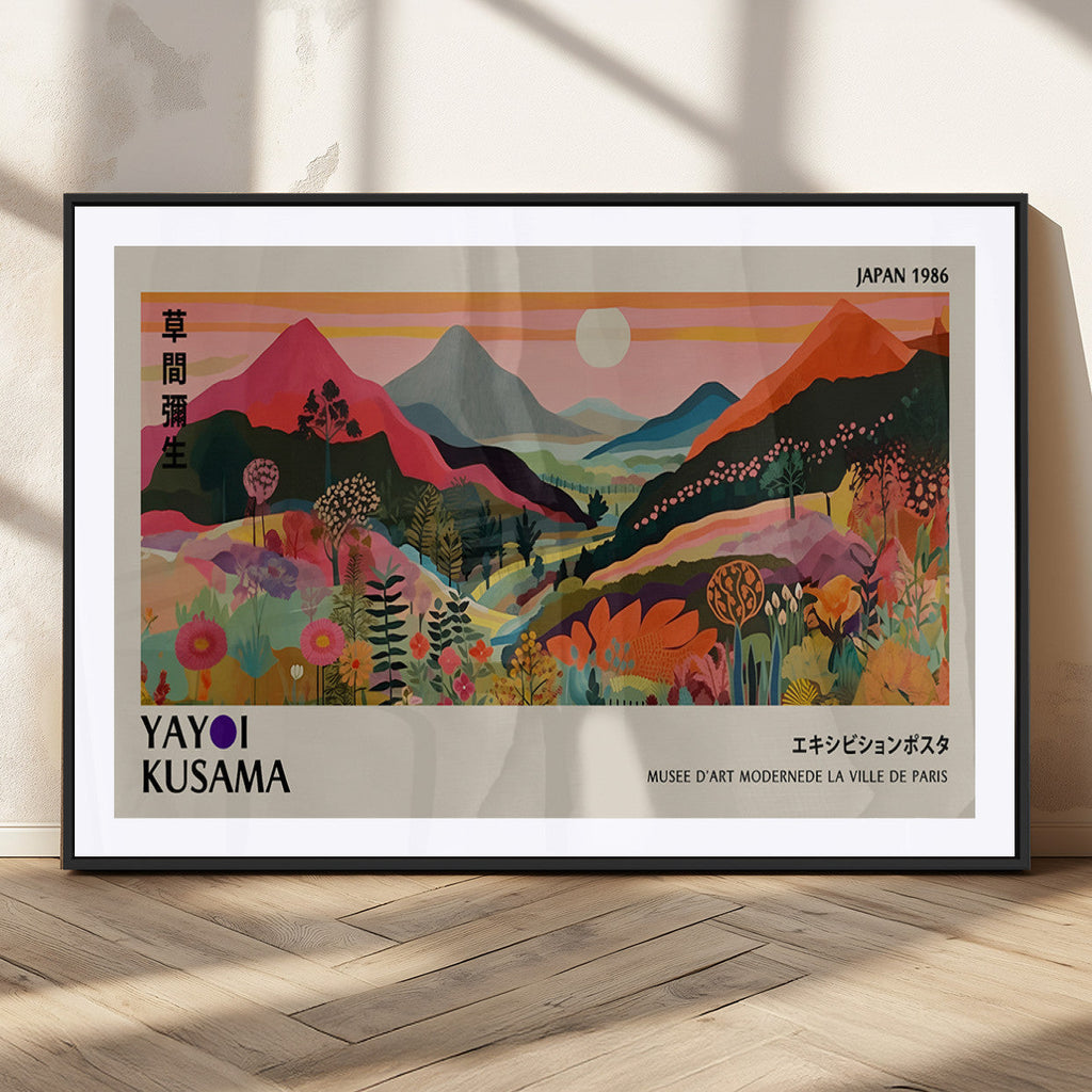 Yayoi 1986 Wall Art Print, Vibrant Wabi Sabi Japanese Abstract Design