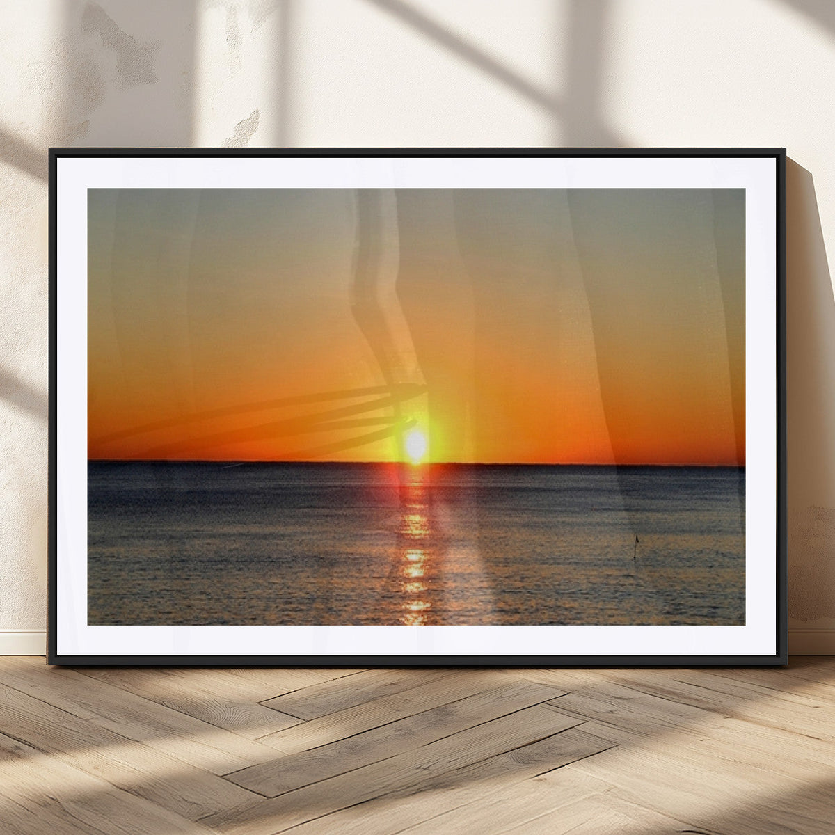 Golden Horizon Sunset Over Ocean Wall Art Canvas Print | Tropical Beach Canvas