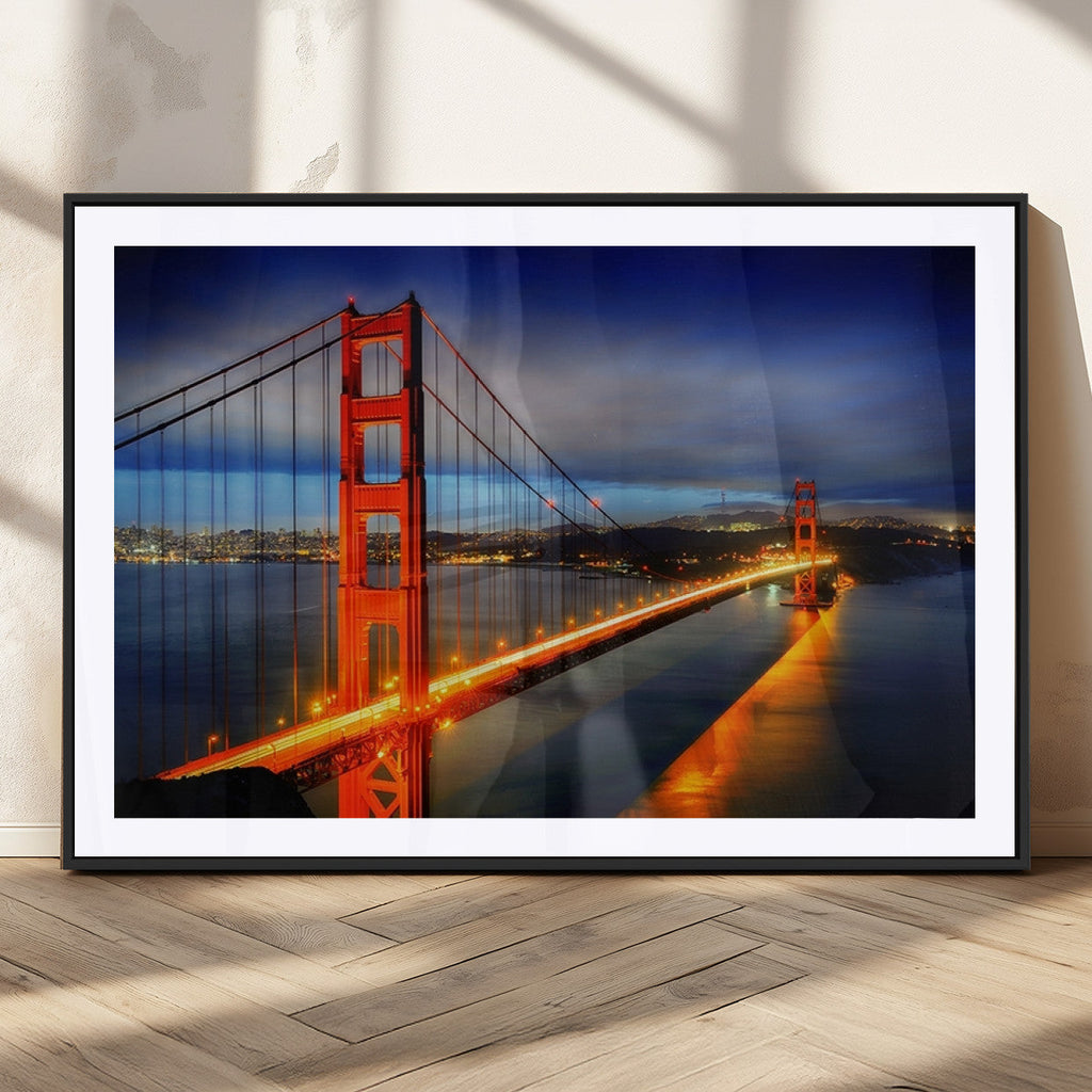 Large Wall Art San Francisco Canvas Print - Wonderful Golden Gate Bridge at Twilight