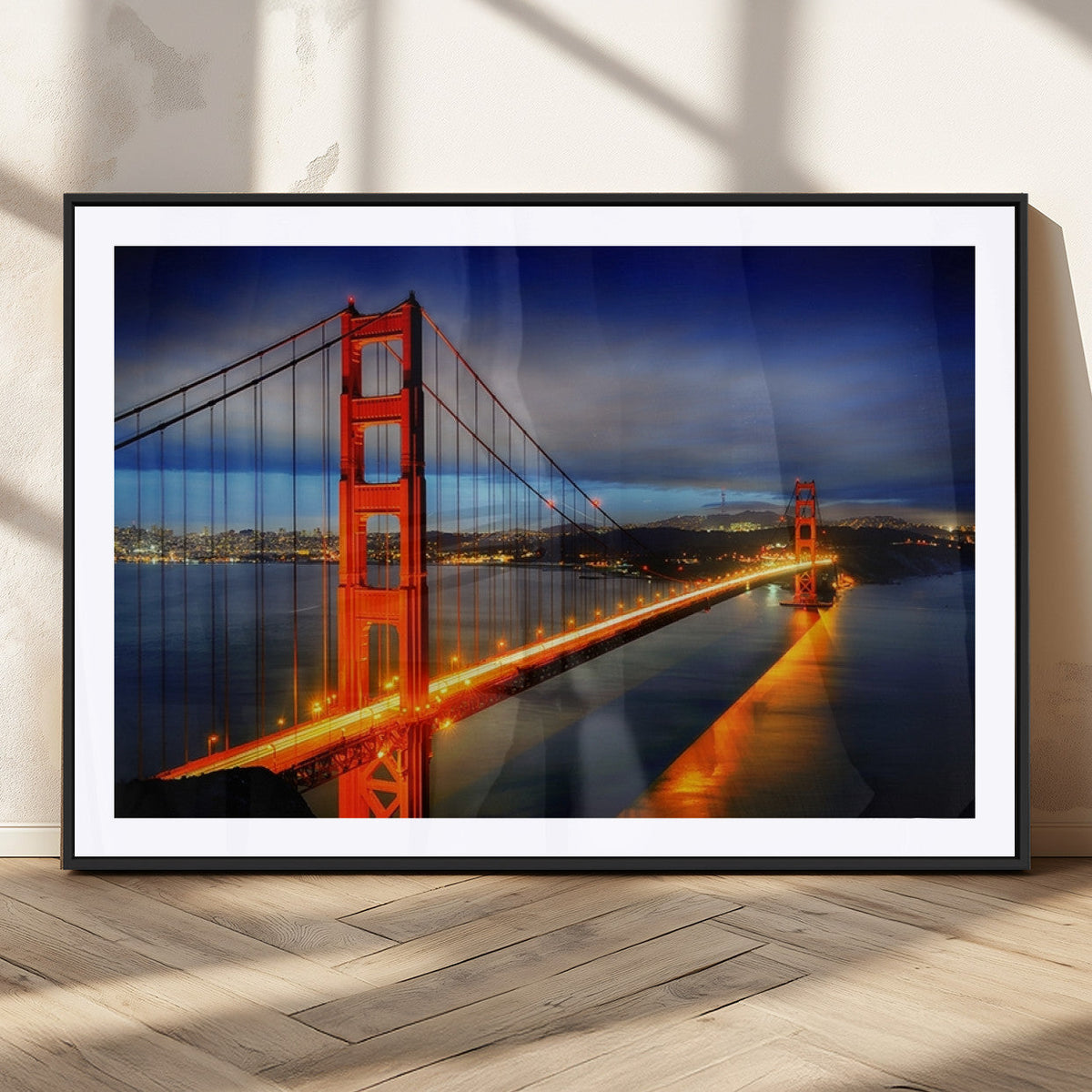 Large Wall Art San Francisco Canvas Print - Wonderful Golden Gate Bridge at Twilight