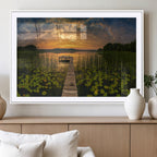 Lake and Flower Wall Art Canvas Print